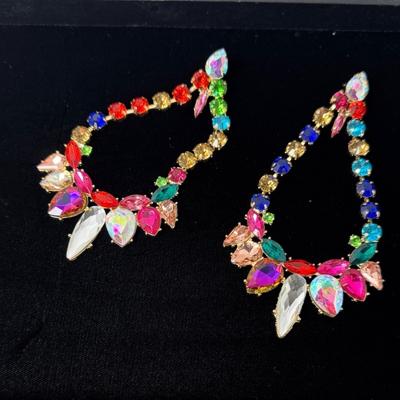 meghan fabulous Jewelry - MEGHAN FABULOUS The Cha Cha Cha Oversized Colorful Crystal Drop Earrings Sparkle